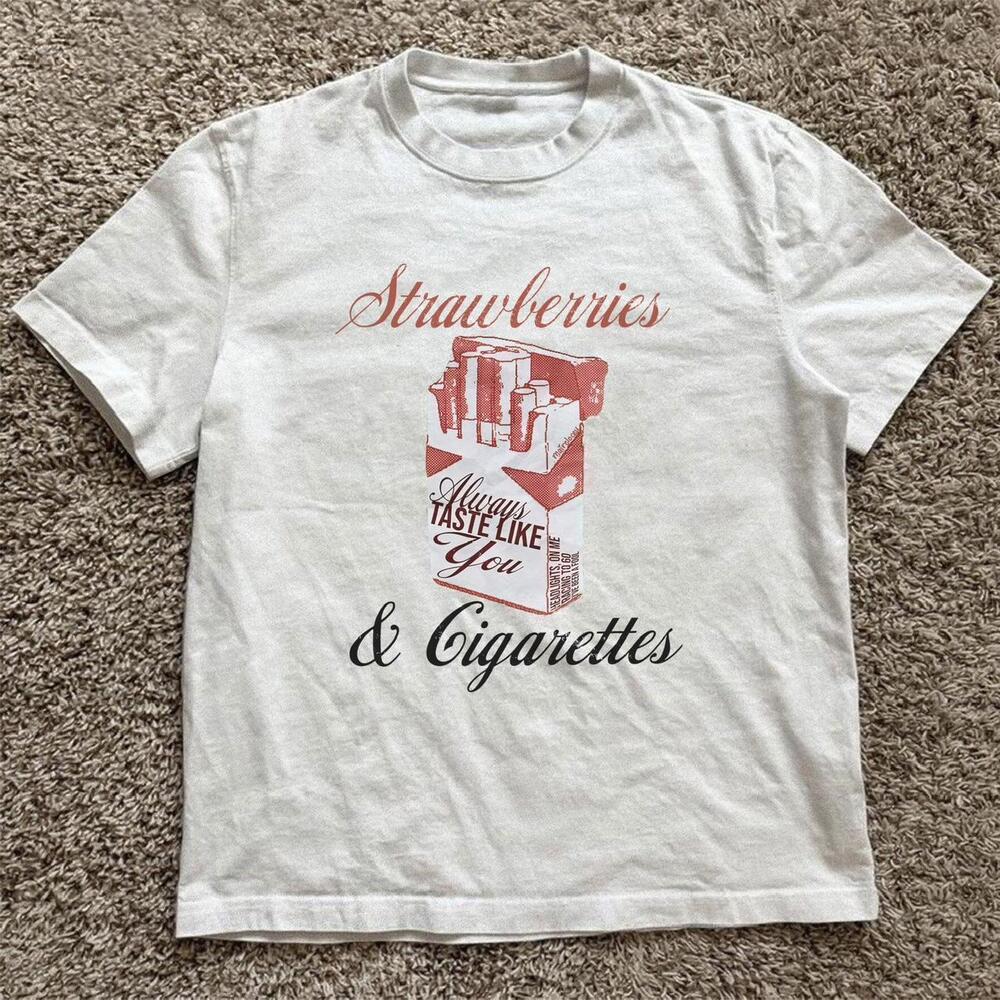 White Strawberries & C1Garettes Cotton T-Shirt